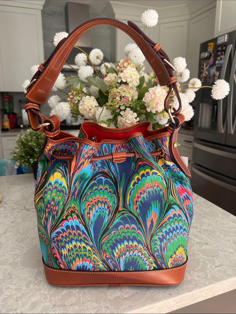 Dooney & Bourke Plumes Drawstring shoulder bag - Picture 2 of 7